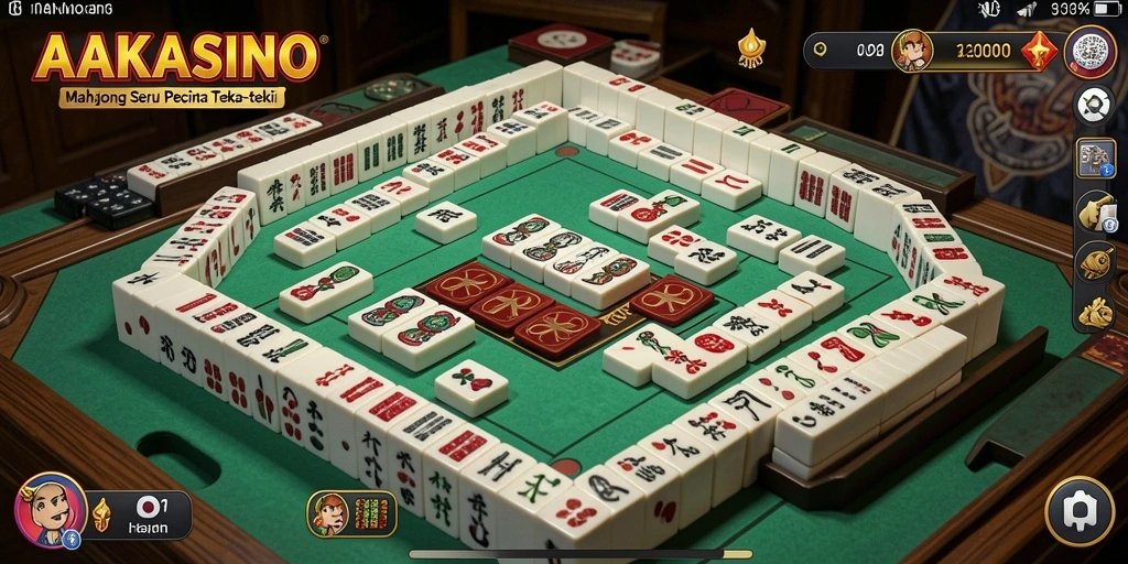 Tampilan gameplay Mahjong di AAKASINO dengan desain menarik.