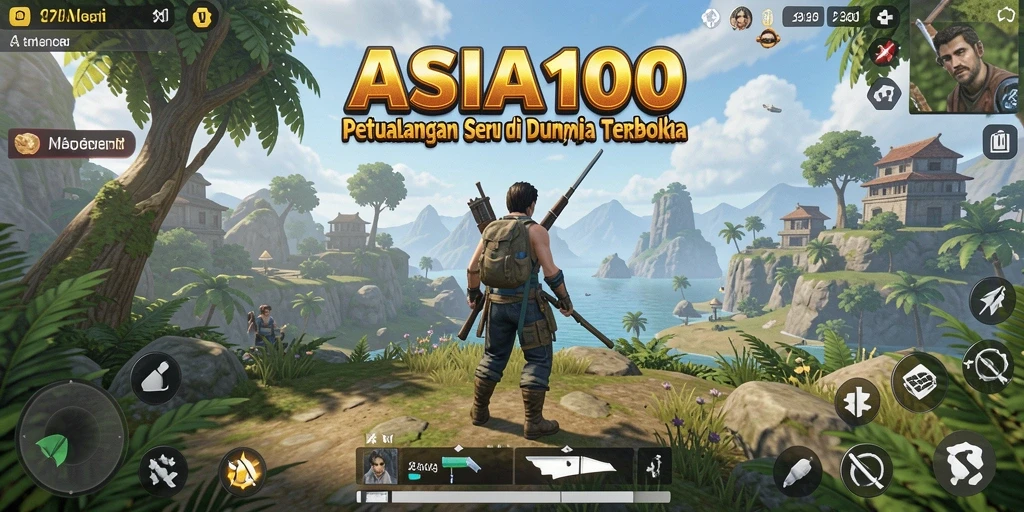 Tangkapan layar gameplay ASIA100 yang menampilkan eksplorasi dunia terbuka.