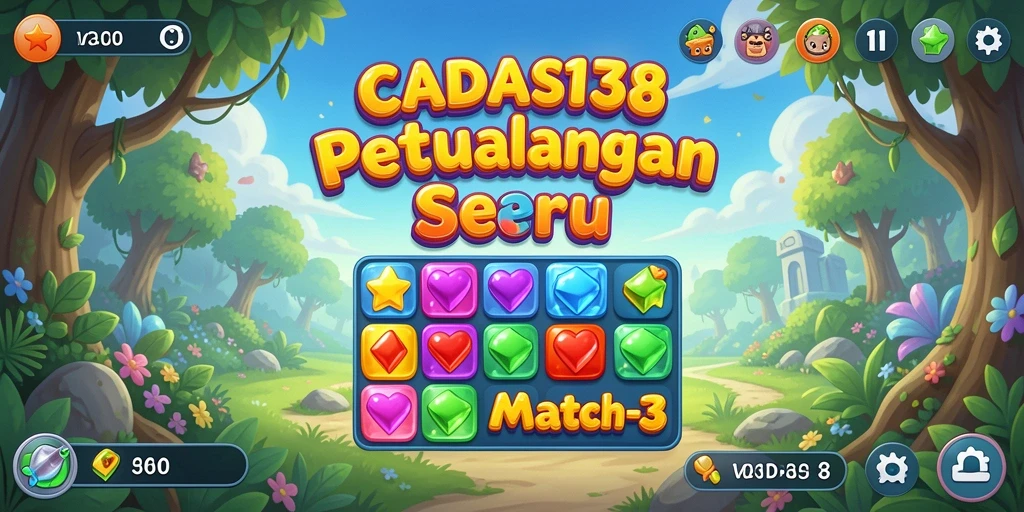 Screenshot permainan CADAS138 menampilkan momen intens dalam pencocokan blok warna.