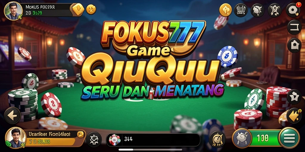 Tampilan gameplay menarik dari FOKUS777 dalam permainan QiuQiu.