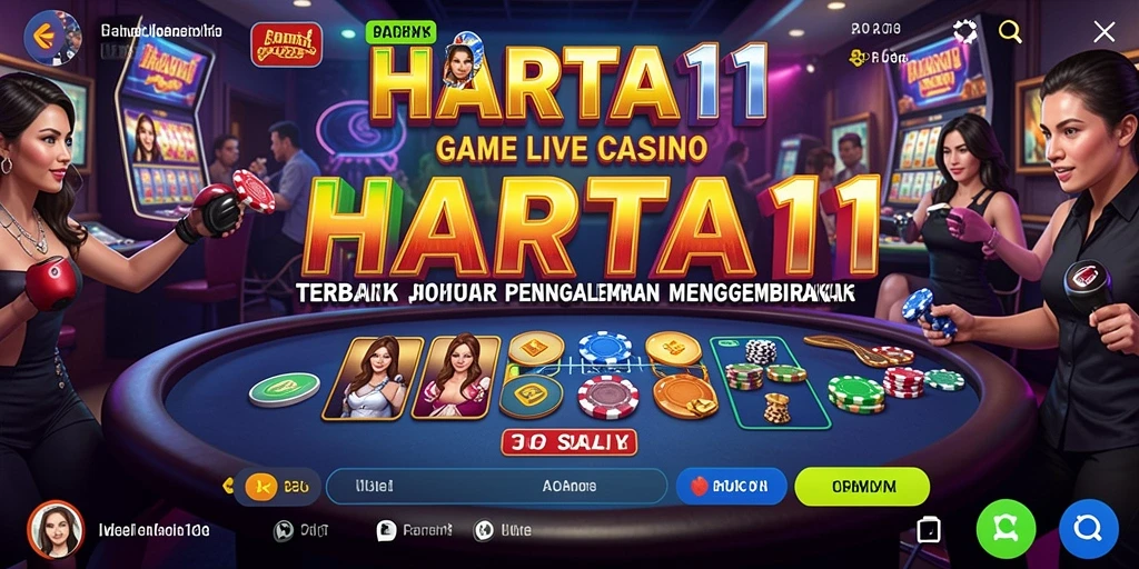 Tampilan gameplay HARTA11 dengan dealer langsung yang interaktif.