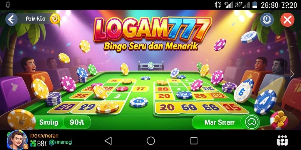 Tampilan gameplay Bingo yang seru dalam LOGAM777.