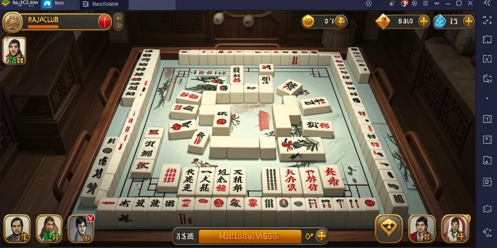 Gameplay seru Mahjong di RAJACLUB dengan tampilan grafis memukau.
