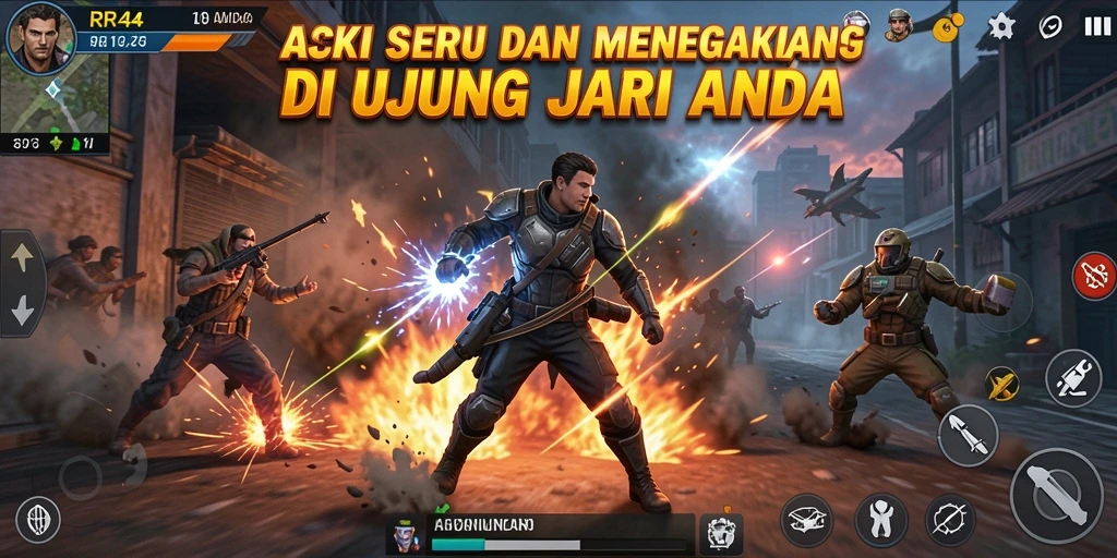 Tampilan utama gameplay RR44 yang penuh aksi dan tantangan.