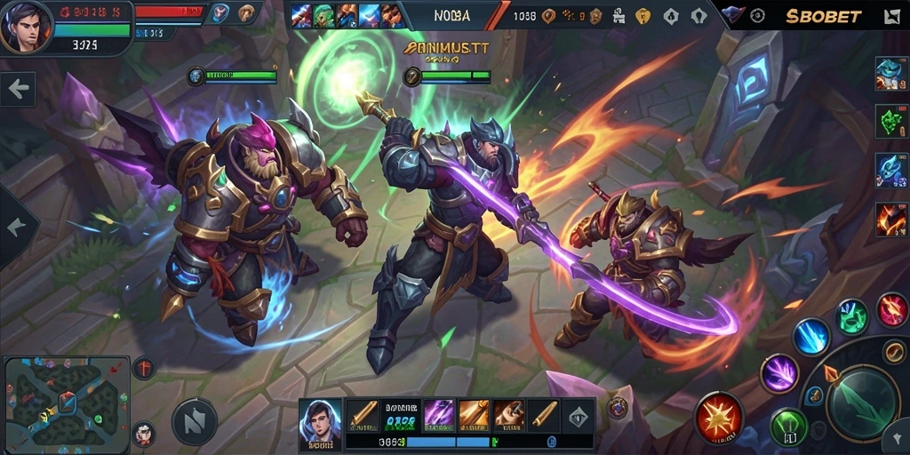 Gameplay MOBA yang mendebarkan dan penuh strategi.